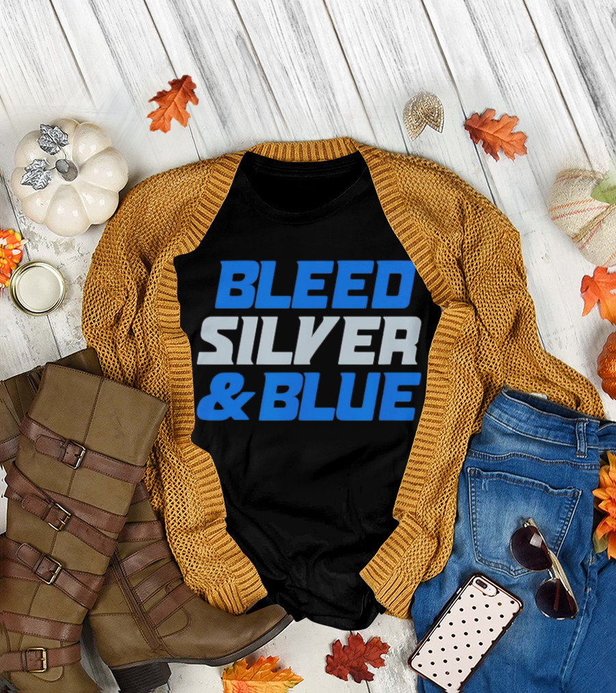 Detroit Lions Bleed Silver and Blue T-Shirt