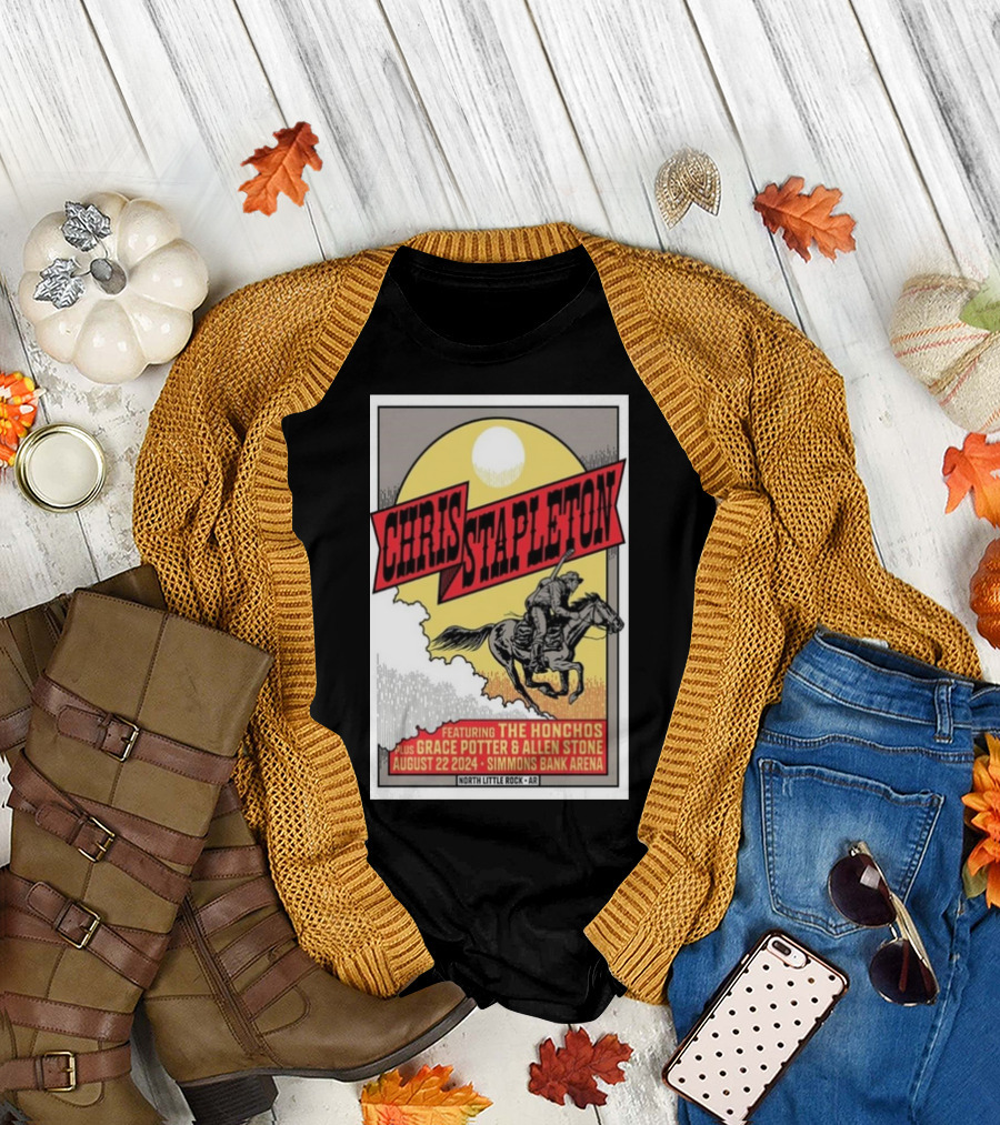 Chris Stapleton Featuring The Honchos Plus Grace Potter and Allen Stone North Little Rock AR Simmons Bank Arena August 22 T-Shirt