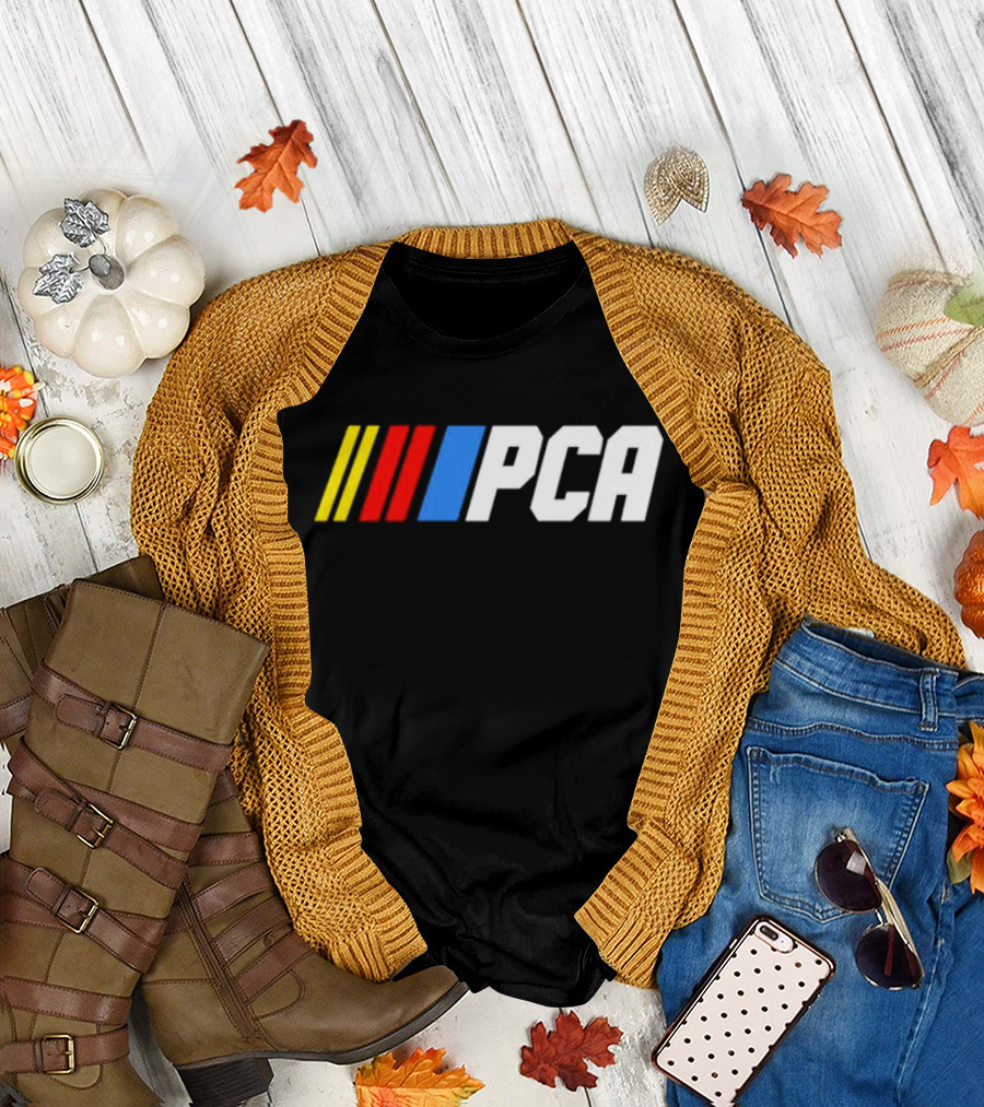 PCA NASCAR Racing Logo Style with Color Stripes T-Shirt