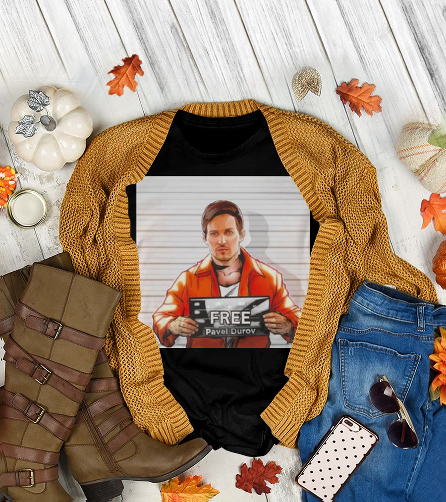 Free Pavel Durov Mugshot Cartoon T-Shirt