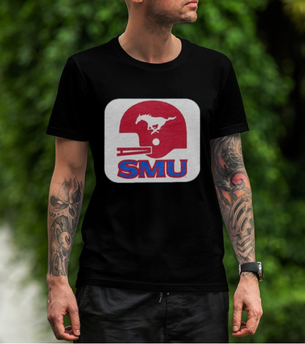 SMU Mustangs Football Red Helmet T-Shirt