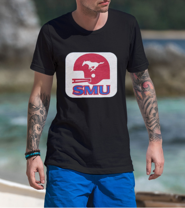 SMU Mustangs Football Red Helmet T-Shirt