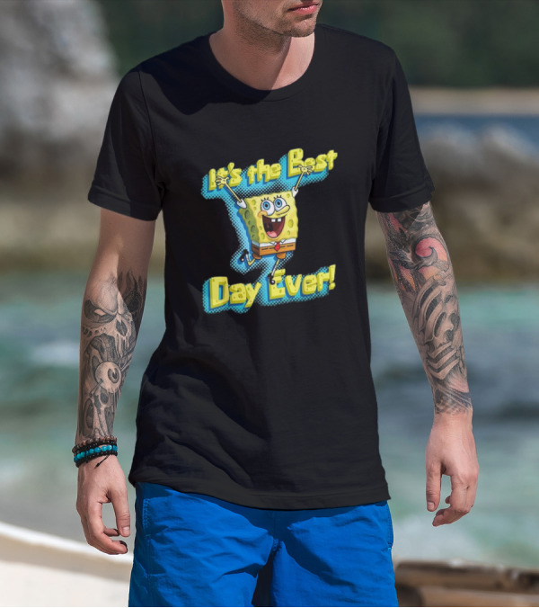 SpongeBob SquarePants It's The Best Day Ever Enthusiastic Pose T-Shirt