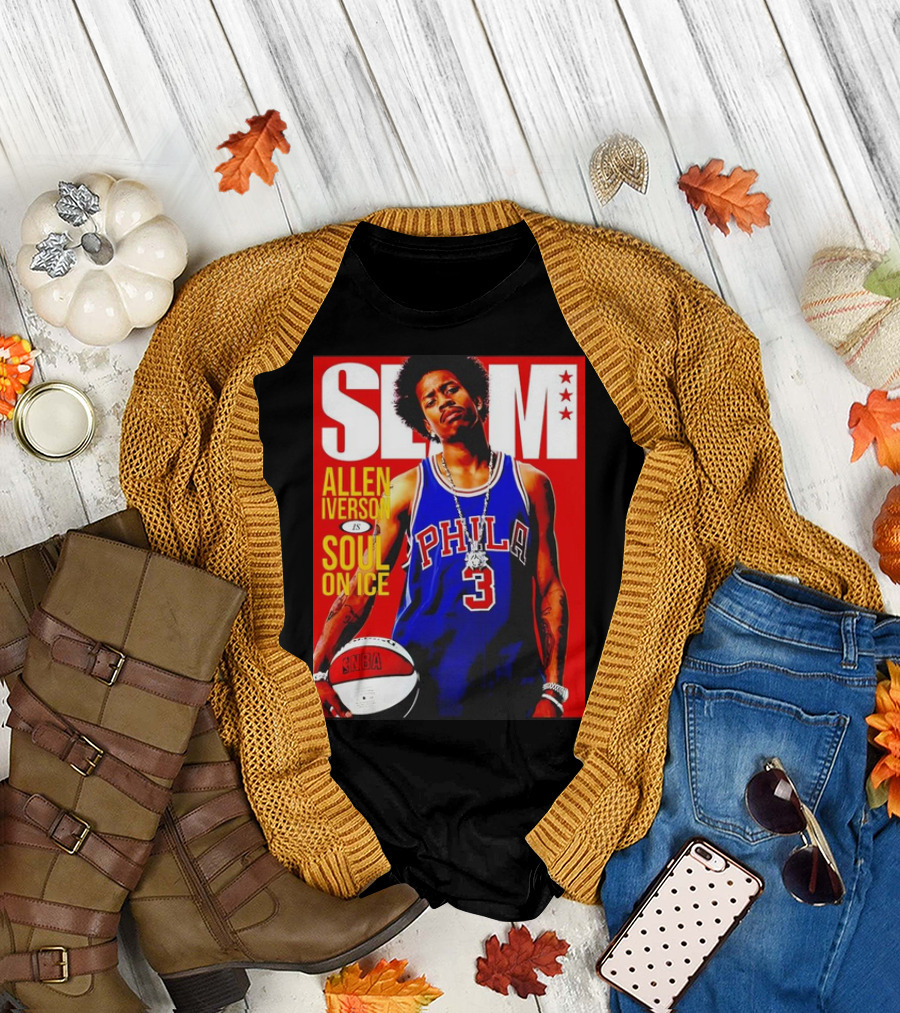 Allen Iverson SLAM Magazine Philly 3 Soul on Ice T-Shirt