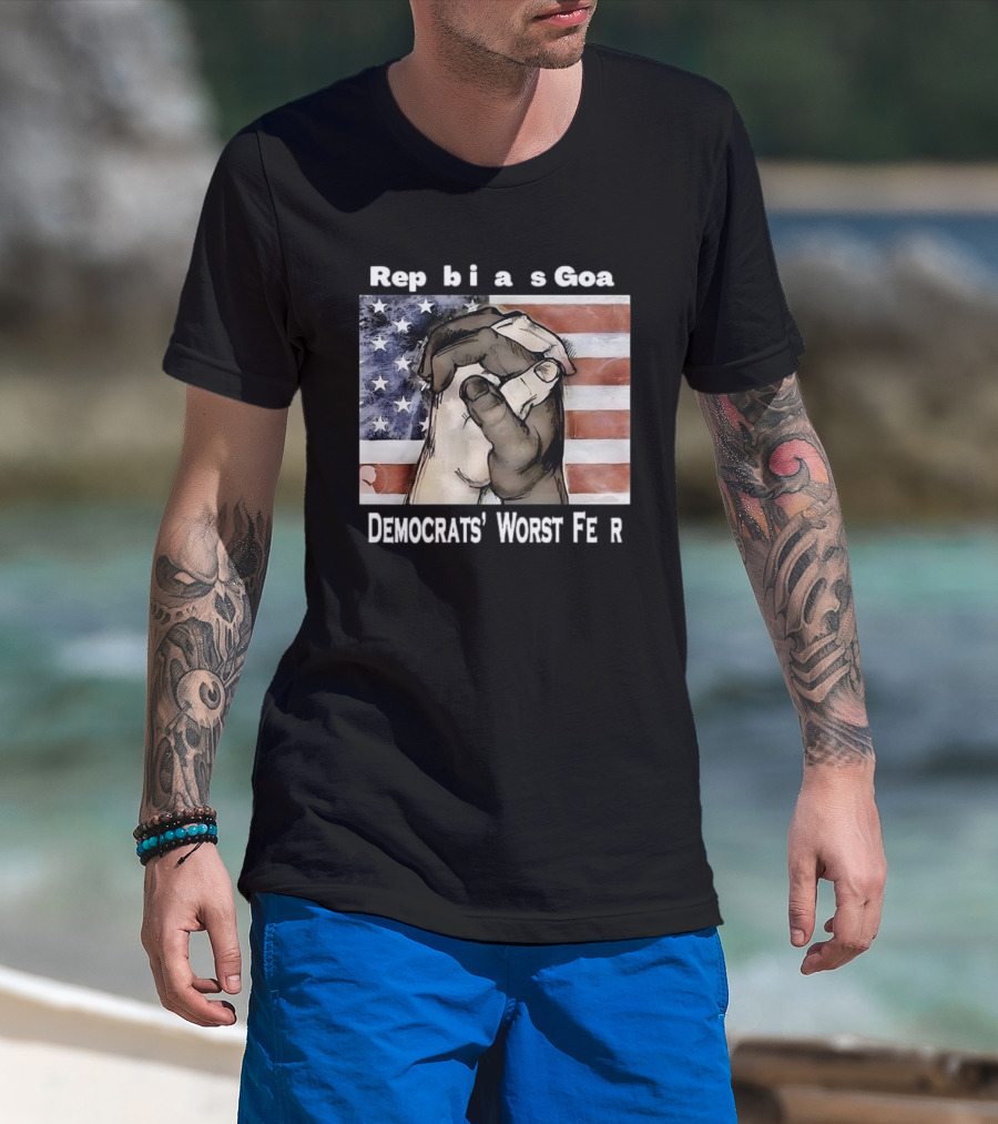 Republicans Goal Democrats' Worst Fear American Flag Handshake T-Shirt