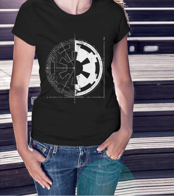 Galactic Empire Emblem Blueprint Schematic Diagram T-Shirt