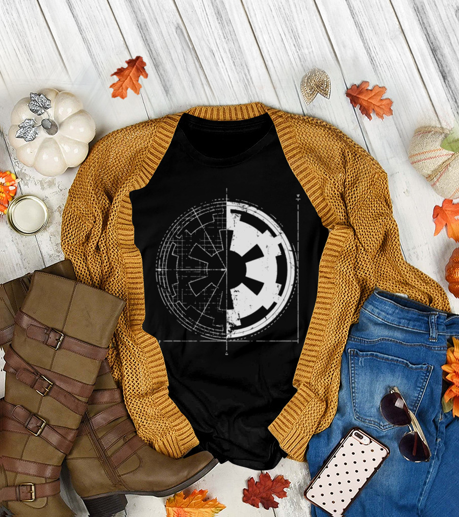 Galactic Empire Emblem Blueprint Schematic Diagram T-Shirt