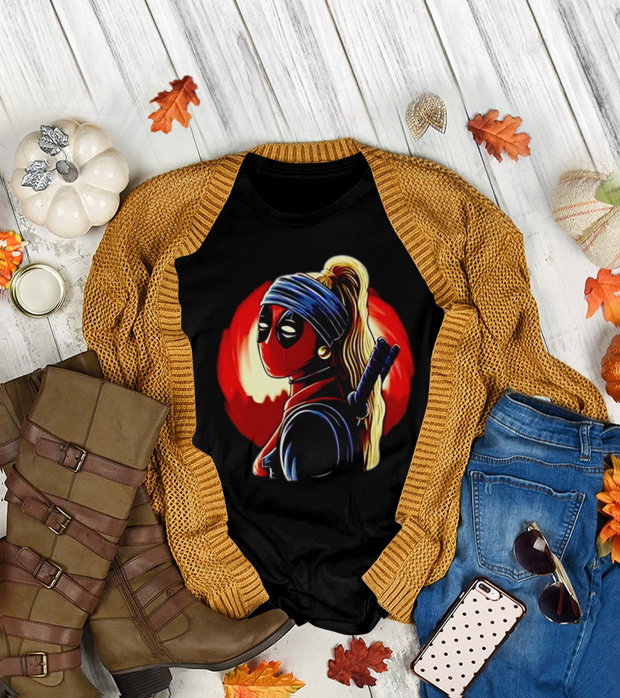 Ladypool Meets Vermeer’s Girl with a Pearl Earring Fusion T-Shirt