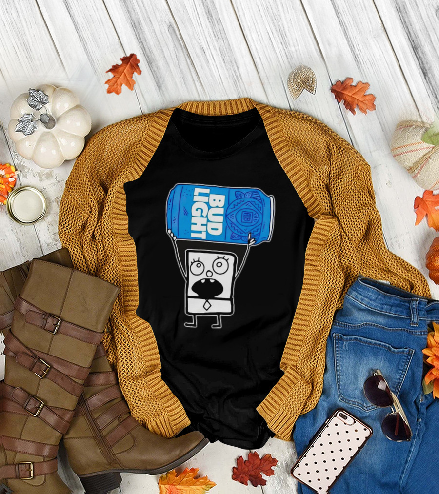 Doodlebob Holding Bud Light Can T-Shirt