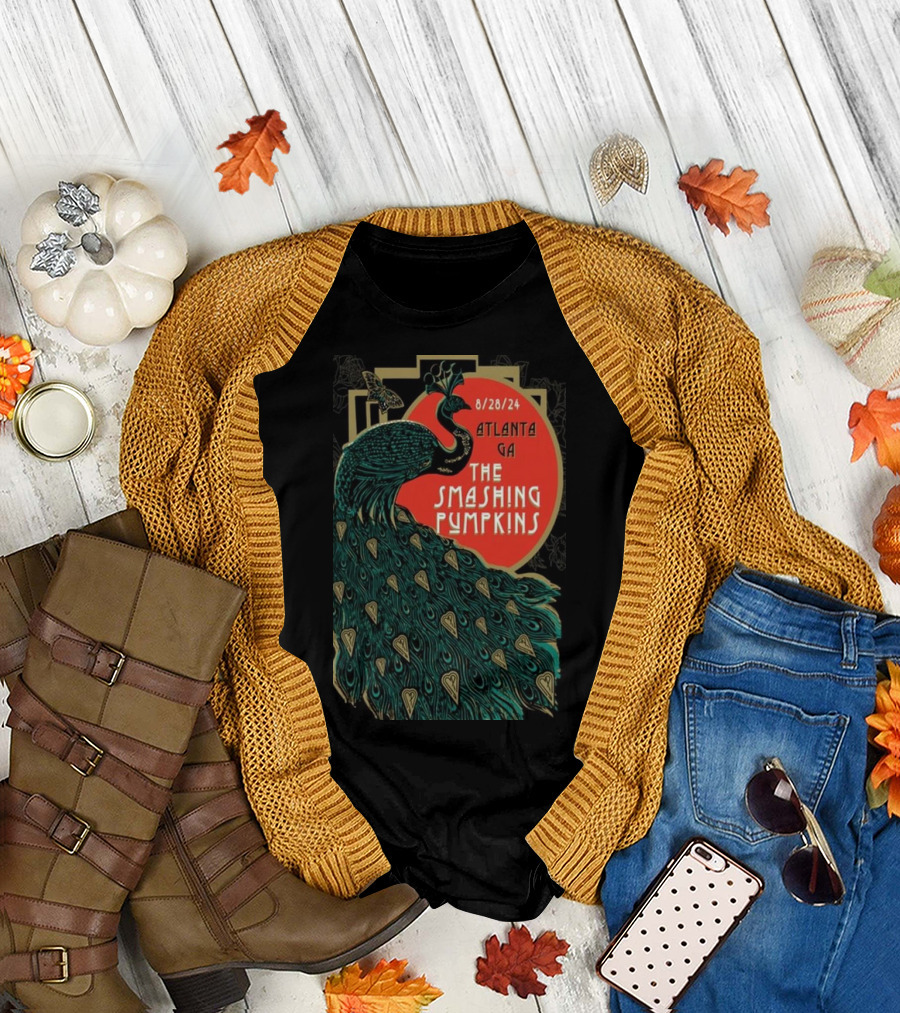 The Smashing Pumpkins Atlanta GA August 28 2024 Peacock Art Nouveau T-Shirt