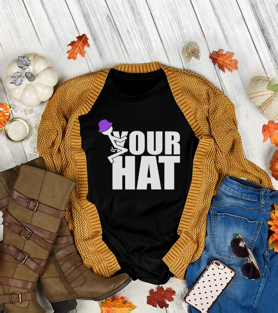 YOUR HAT Purple Bucket Stick Figure Cozy Vibe T-Shirt