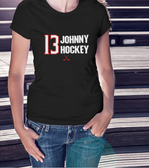 13 Johnny Hockey CBJ Artillery Hockey Sticks T-Shirt