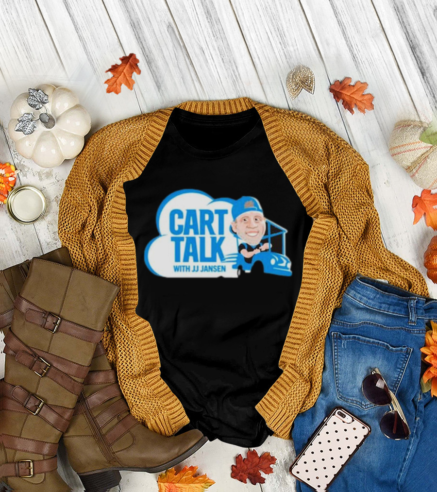 Carolina Panthers Cart Talk with JJ Jansen Blue Cart Cloud T-Shirt