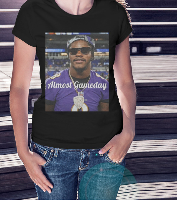 Almost Gameday Ravens Shades NFL Chain Purple Jersey T-Shirt