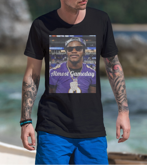 Almost Gameday Ravens Shades NFL Chain Purple Jersey T-Shirt