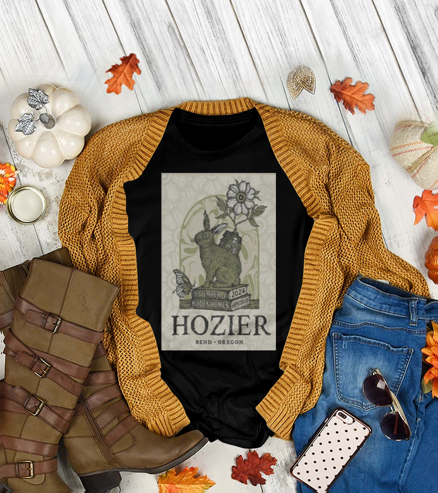 Hozier September 4, 2024 Hayden Homes Bend Oregon Rabbit and Flower T-Shirt