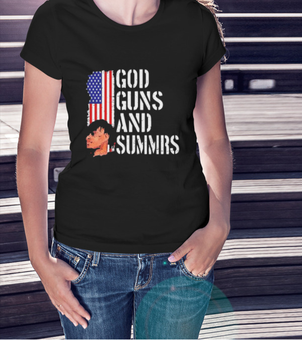 Kankan God Guns And Summrs American Flag Iconic T-Shirt