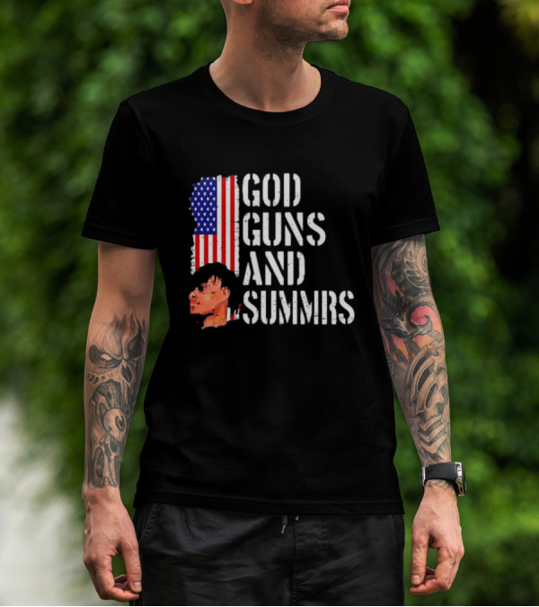 Kankan God Guns And Summrs American Flag Iconic T-Shirt