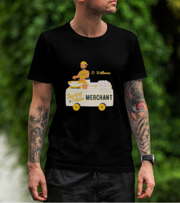 Devin Williams Swing And Miss Merchant Milwaukee Brewers Cartoon Baseball 38 T-Shirt