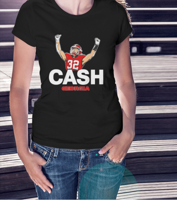 Georgia Bulldogs 32 Cash Georgia Victory Pose T-Shirt