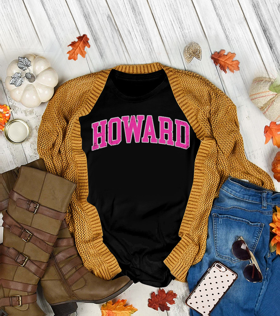 Howard University Pink Arch Text T-Shirt