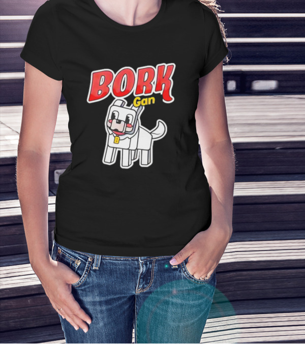 Bork Gang Dog Character With Collar T-Shirt