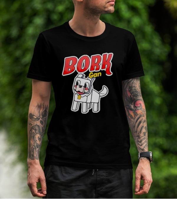Bork Gang Dog Character With Collar T-Shirt