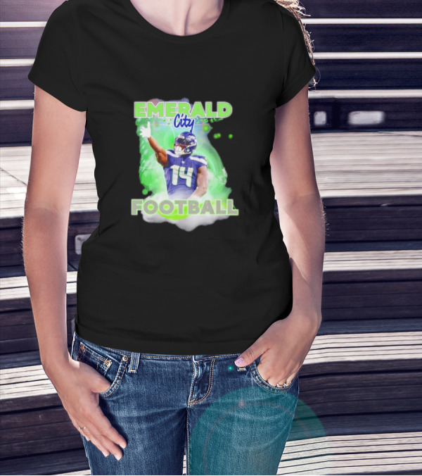 Emerald City Football DK Metcalf Seattle Seahawks 14 T-Shirt