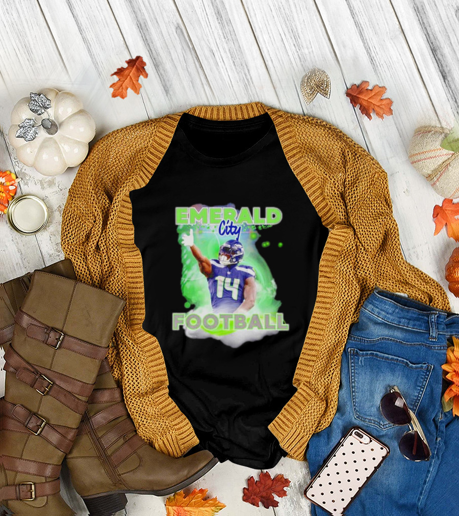 Emerald City Football DK Metcalf Seattle Seahawks 14 T-Shirt