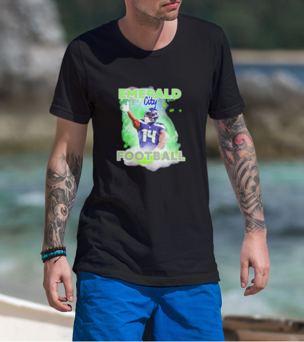 Emerald City Football DK Metcalf Seattle Seahawks 14 T-Shirt