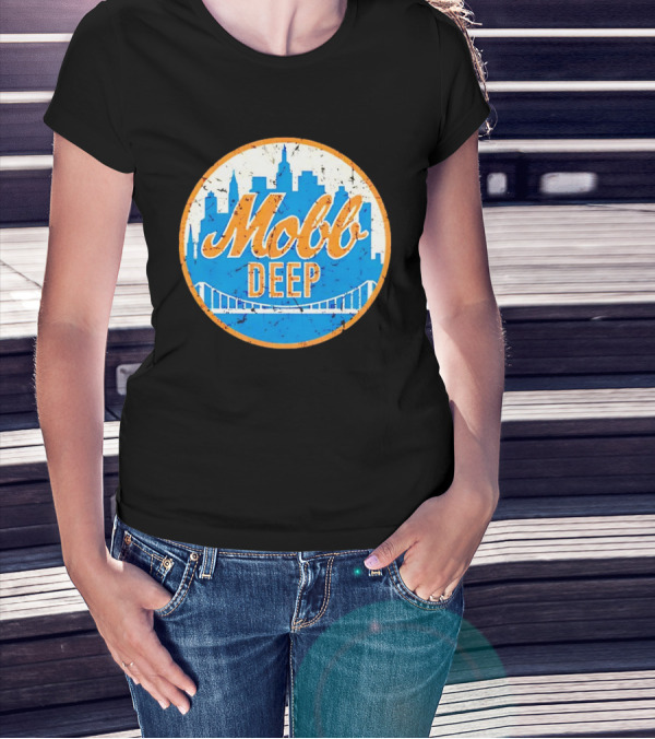Mobb Deep Queens New York Knicks Vintage Skyline Bridge T-Shirt