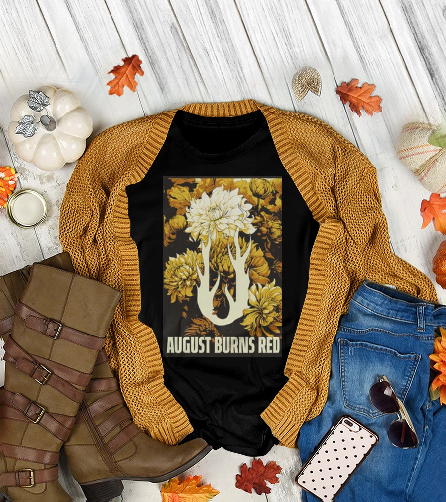 August Burns Red Custom Flower Yellow White Floral Antlers T-Shirt