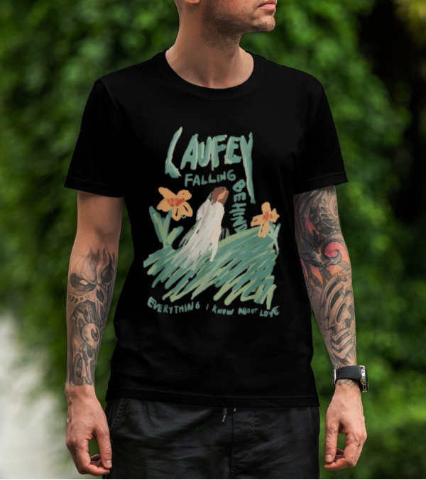 Laufey Falling Behind Everything I Know About Love With Daisies And Figure In Field T-Shirt