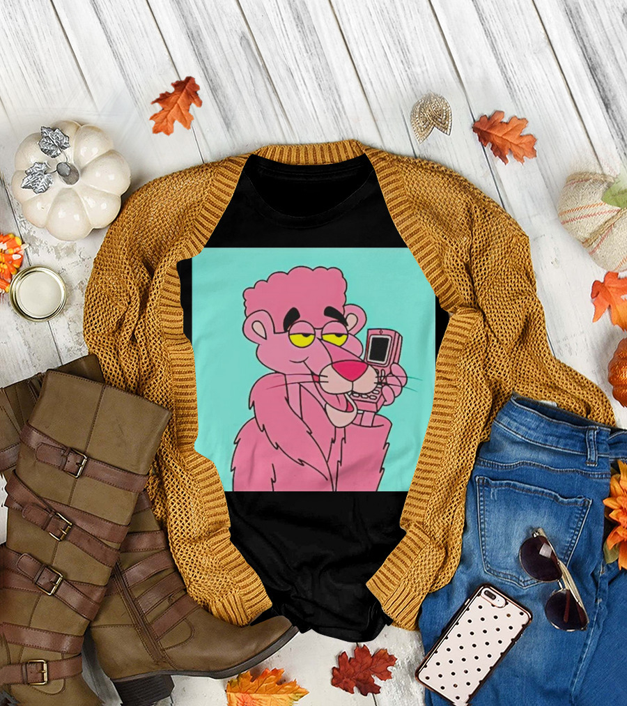 Camron Dipset Killa Pink Panther Meme Hip Hop Vintage Flip Phone T-Shirt