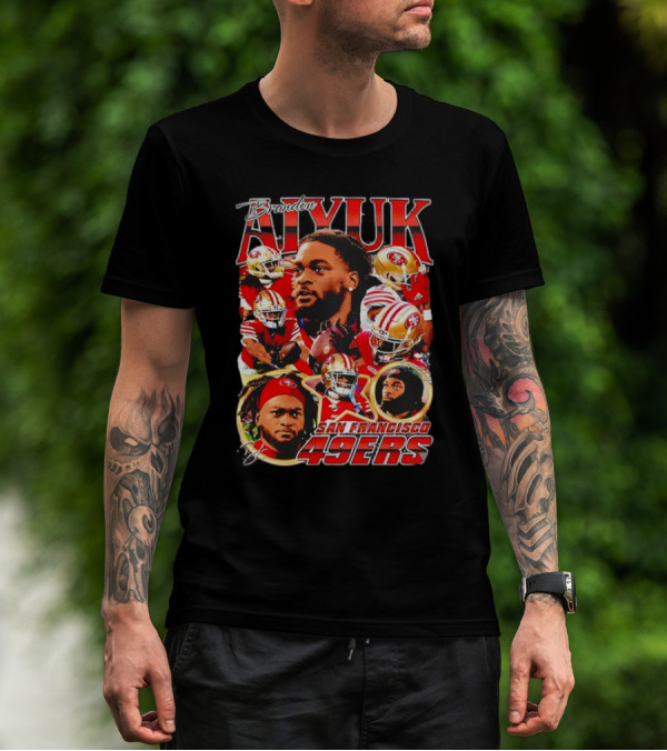 Brandon Aiyuk San Francisco 49ers NFL Football Player Collage T-Shirt
