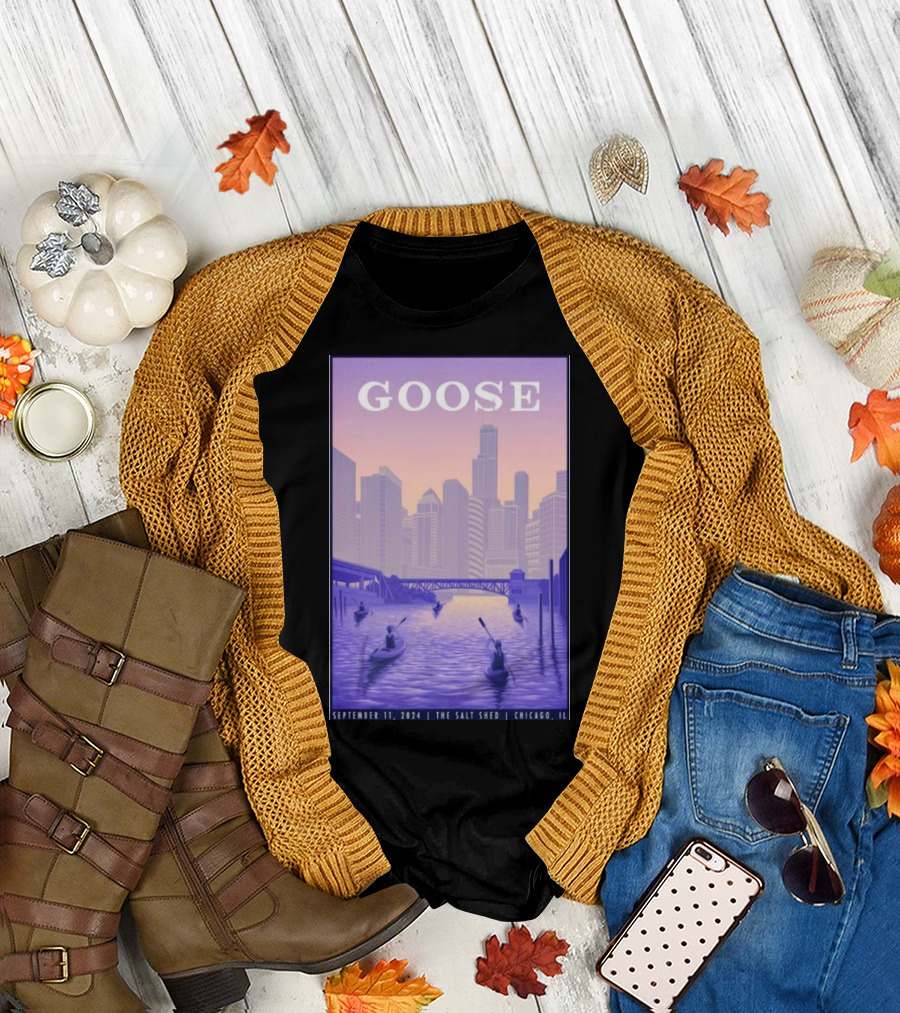 Goose September 11 2024 The Salt Shed Chicago IL Canoe Scene T-Shirt