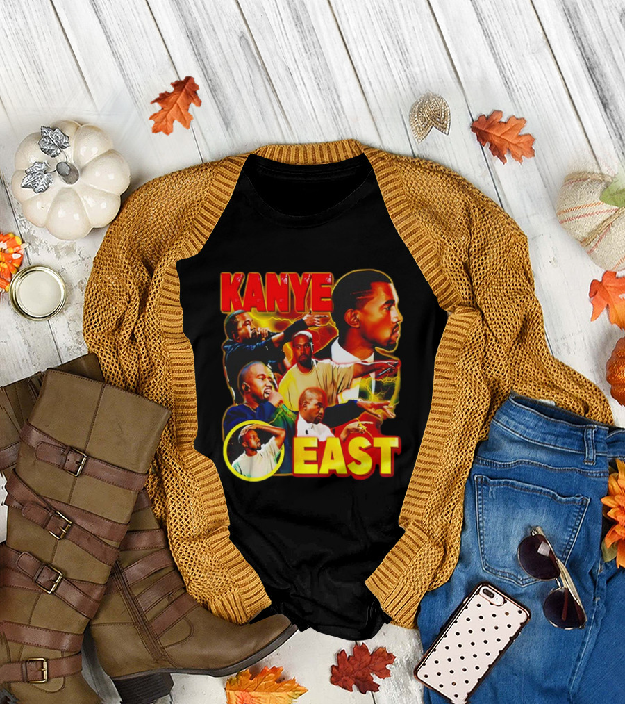 Kanye West Kanye East Rapper Star Retro Multicolor Faces T-Shirt