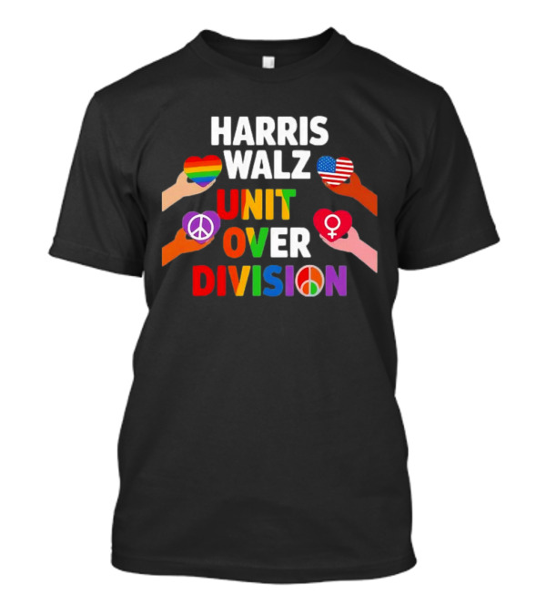 Harris Walz Unity Over Division Peace Gender Equality American Flag T-Shirt
