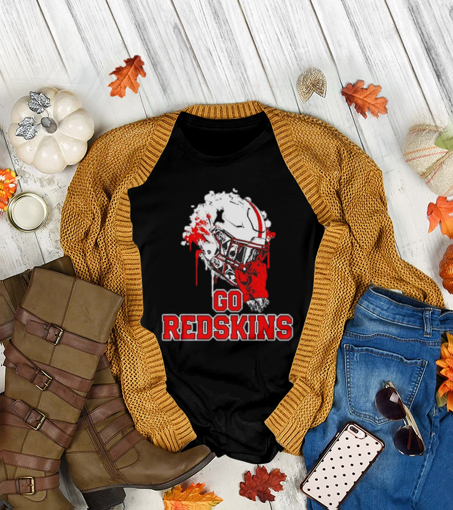 Go Redskins Helmet Burst T-Shirt