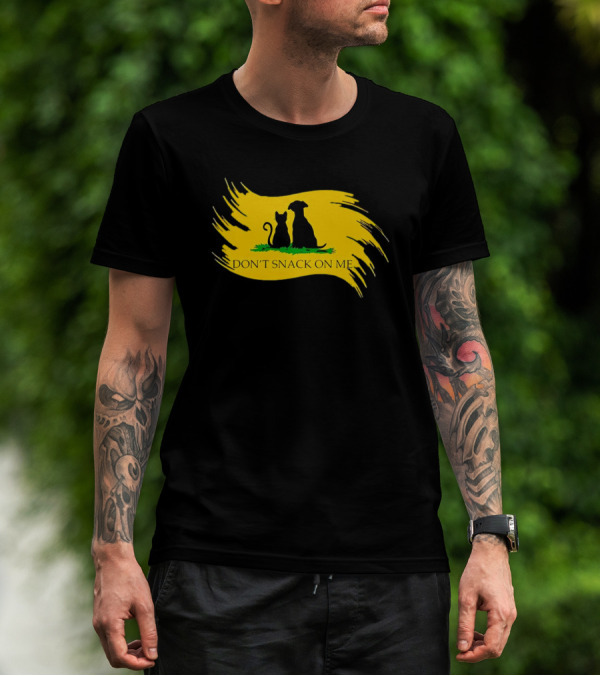 Don't Snack On Me Funny Cats Dogs Pet Flag T-Shirt