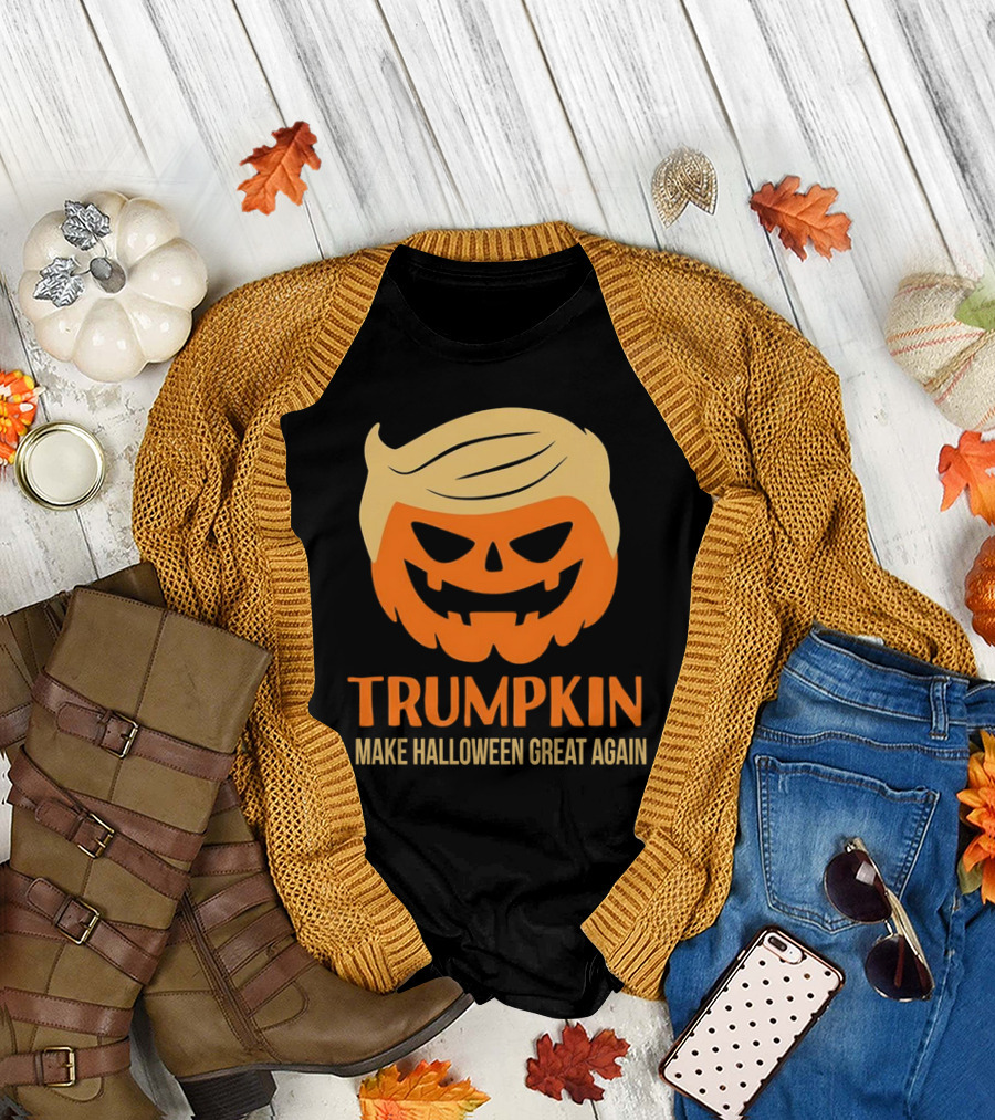 Trumpkin Make Halloween Great Again Pumpkin Face Hair T-Shirt