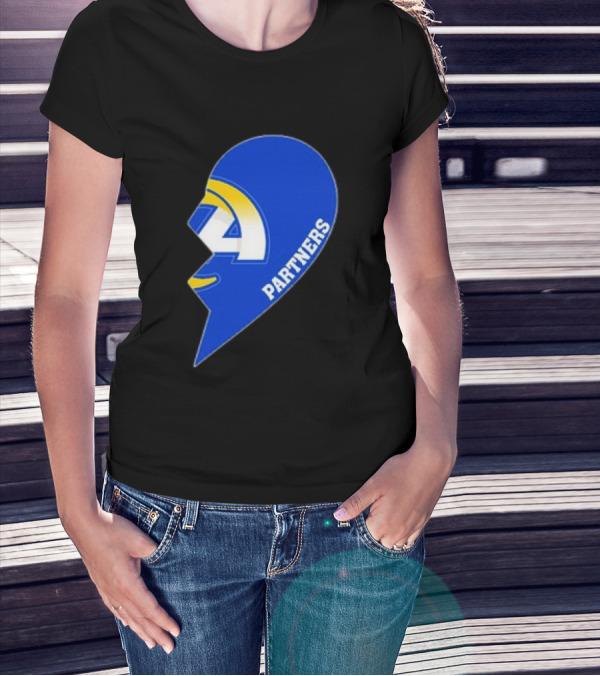 La Rams Partners Heart Logo Half T-Shirt