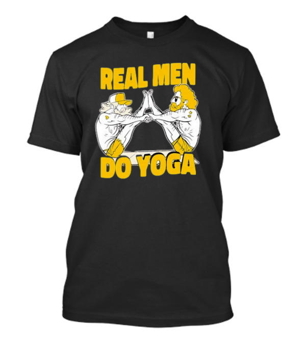 Real Men Do Yoga Cartoon Exercise Training T-Shirt