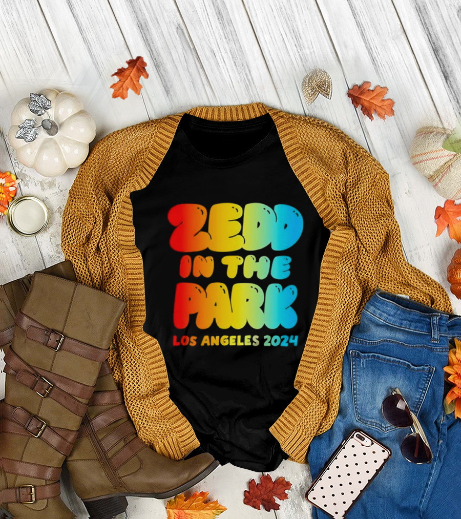 Zedd in the Park Los Angeles 2024 Colorful Gradient Text T-Shirt