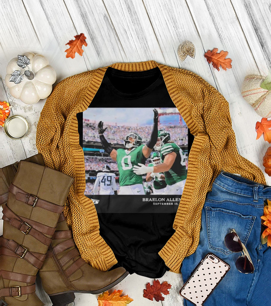 Braelon Allen New York Jets September 15 2024 NFL Week 2 T-Shirt