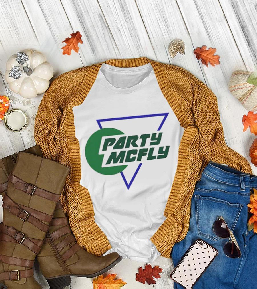 Party Mcfly Retro 80s Neon Triangle Circle T-Shirt