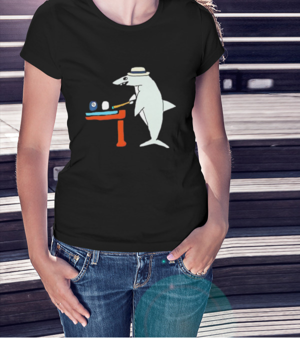 Pool Shark Meme Playing Billiards With Cue And Eight Ball T-Shirt