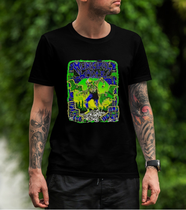 Municipal Waste Radioactive Creature With Toxic Barrels And Green Bats T-Shirt