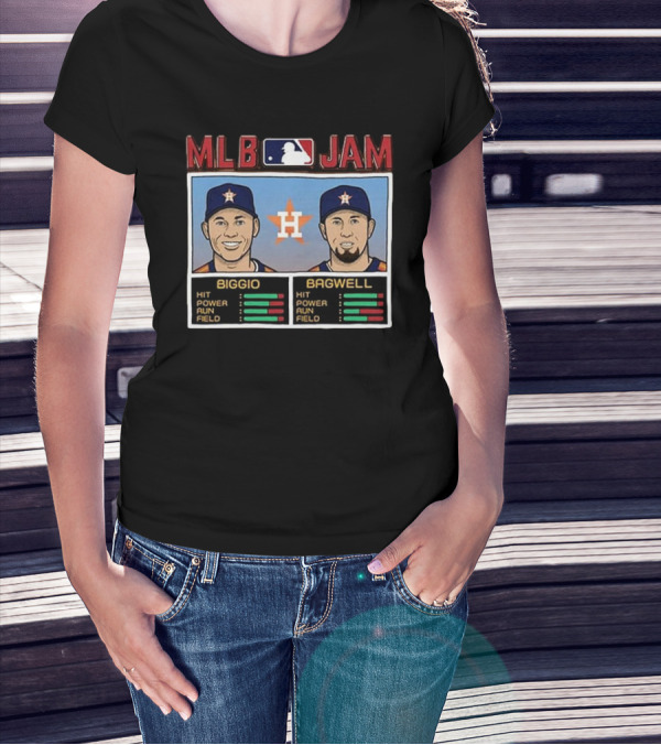 MLB Jam Craig Biggio Bagwell Houston Astros T-Shirt