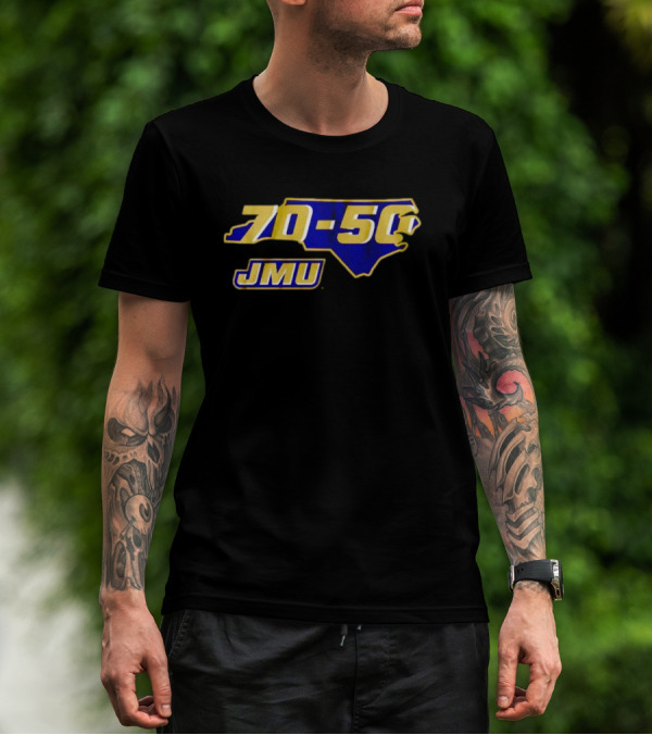 James Madison JMU Football 70-50 North Carolina Vintage T-Shirt